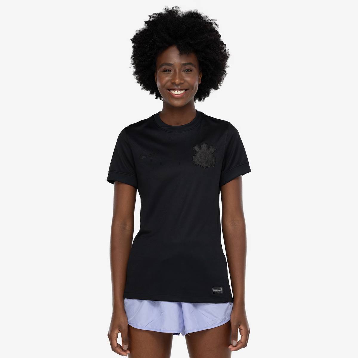 Camisa do Corinthians II 24 Nike Feminina Torcedor AllBlack + PERSONALIZAÇÃO GRÁTIS